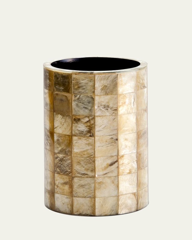 Capiz Champagne Brush Holder